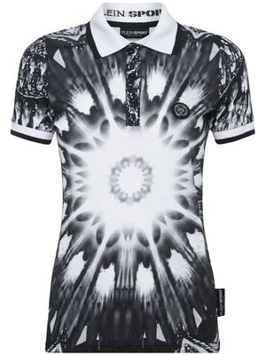 Plein Sport graphic-print cotton polo shirt - Black