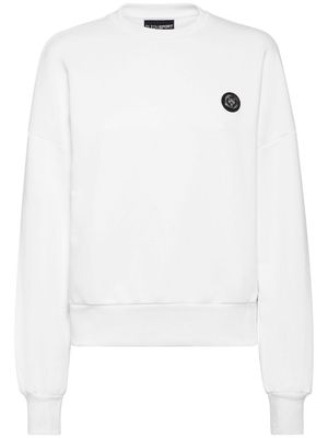 Plein Sport graphic-print cotton sweatshirt - White