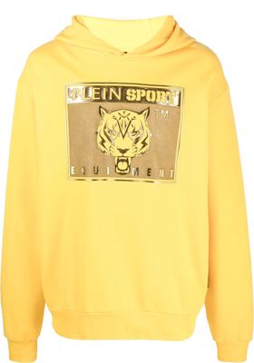 Plein Sport graphic-print hoodie - Yellow