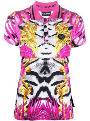 Plein Sport graphic-print polo shirt - Pink