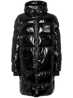 Plein Sport high-shine quilted padded coat - Black