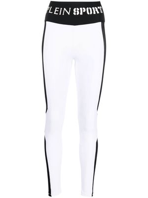 Plein Sport Jogging high-waist leggings - White