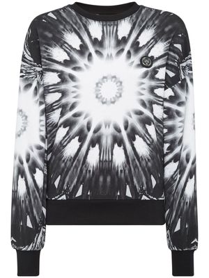 Plein Sport kaleidoscopic-print cropped sweatshirt - Black