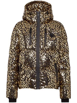 Plein Sport leopard-print puffer jacket - Gold