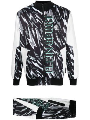 Plein Sport lightning bolt-print track suit - Black