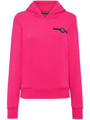 Plein Sport logo-appliqué hoodie - Pink