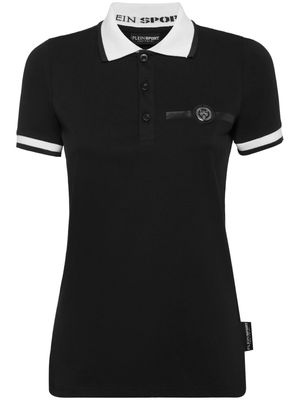 Plein Sport logo-appliqué polo shirt - Black