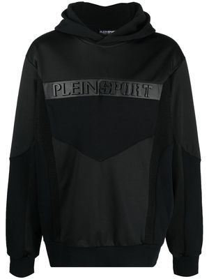 Plein Sport logo-embossed hoodie - Black