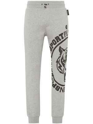 Plein Sport logo-embossed track pants - Grey