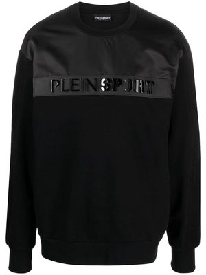 Plein Sport logo-lettering cotton sweatshirt - Black