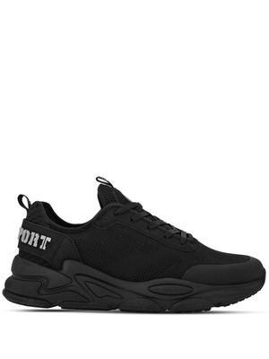 Plein Sport logo-lettering mesh sneakers - Black