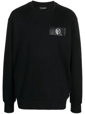 Plein Sport logo-patch cotton sweatshirt - Black