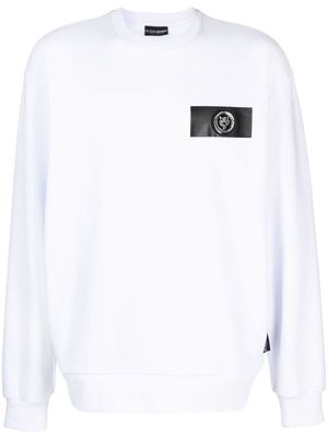 Plein Sport logo-patch cotton sweatshirt - White