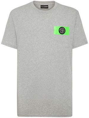 Plein Sport logo-patch cotton T-shirt - Grey