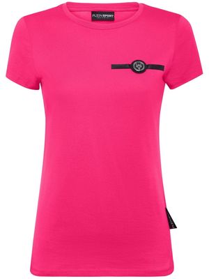 Plein Sport logo-patch cotton T-shirt - Pink