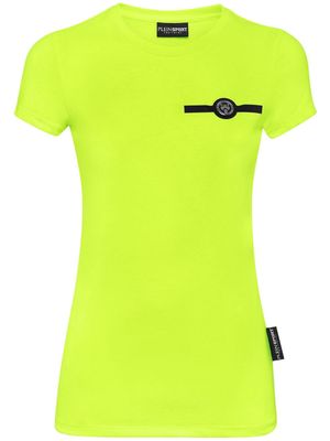 Plein Sport logo-patch cotton T-shirt - Yellow