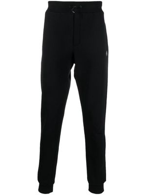 Plein Sport logo-patch cotton track pants - Black