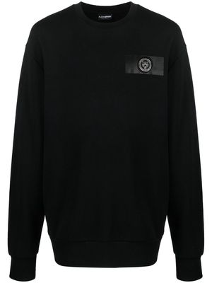 Plein Sport logo-patch crew neck sweatshirt - Black