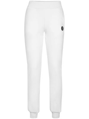 Plein Sport logo-patch tapered track pants - White