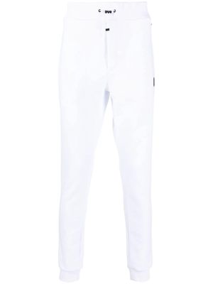 Plein Sport logo-plaque cotton track pants - White