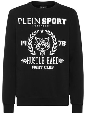 Plein Sport logo-print cotton-blend sweatshirt - Black