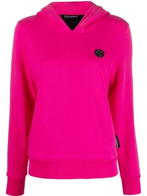 Plein Sport logo-print cotton hoodie - Pink