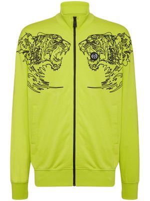 Plein Sport logo-print cotton jacket - Yellow