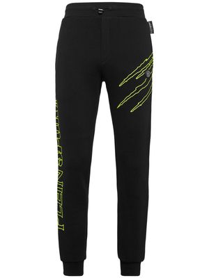 Plein Sport logo-print drawstring-waistband track pants - Black