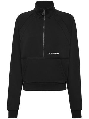 Plein Sport logo-print half-zip sweatshirt - Black