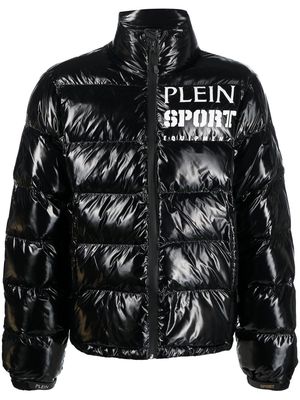 Plein Sport logo-print padded jacket - Black
