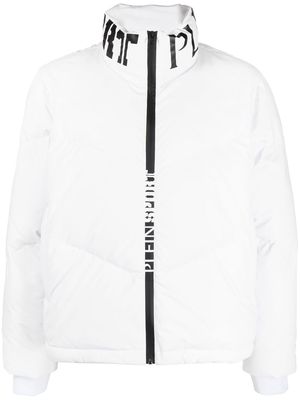 Plein Sport logo-print puffer jacket - White