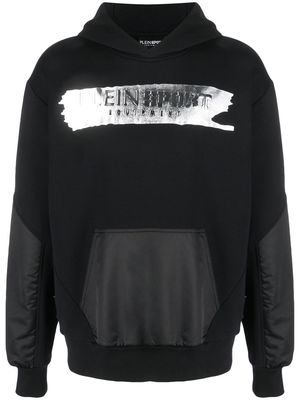 Plein Sport logo-print pullover hoodie - Black