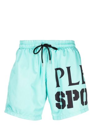 Plein Sport logo-print swim shorts - Green