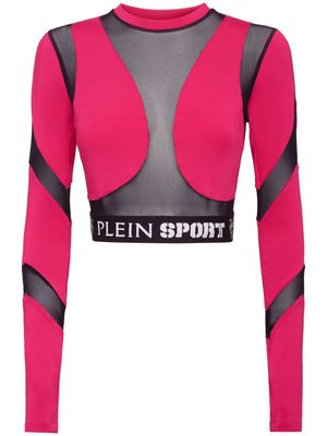 Plein Sport logo-underband crop top - Pink