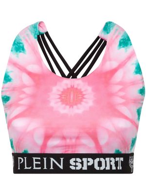 Plein Sport logo-underband tie-dye bra - Pink