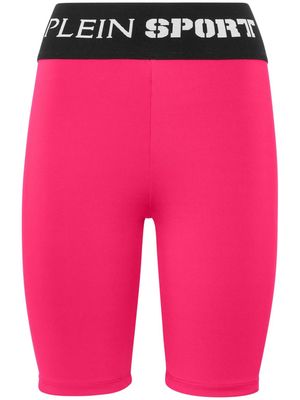 Plein Sport logo-waistband cycling shorts - Pink