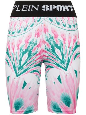 Plein Sport logo-waistband jogging cyclist shorts - Pink