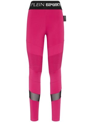 Plein Sport logo-waistband leggings - Pink