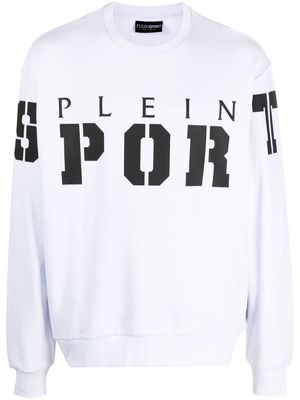 Plein Sport LS logo-print cotton sweatshirt - White