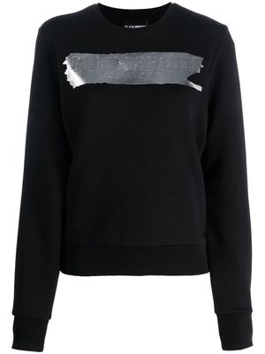 Plein Sport metallic-logo cotton sweatshirt - Black