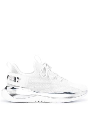Plein Sport metallic logo lace-up sneakers - White