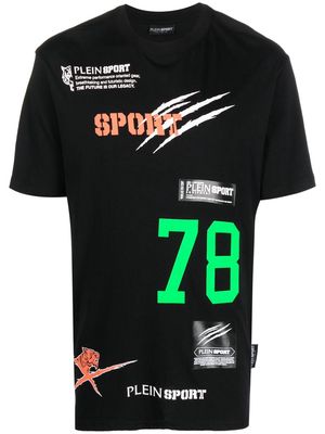 Plein Sport Multilogo round-neck cotton T-shirt - Black