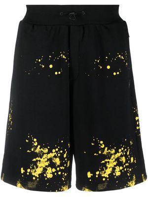 Plein Sport paint splatter-print track shorts - Black