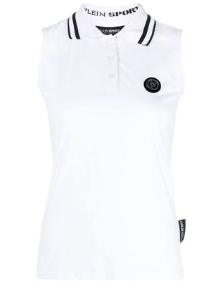 Plein Sport polo collar tank top - White