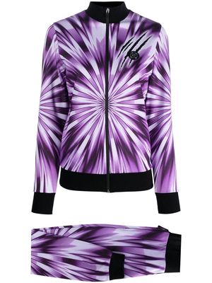 Plein Sport print tie-dye two-piece tracksuit - Purple