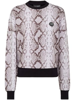 Plein Sport python-print long-sleeved sweatshirt - Grey