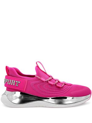 Plein Sport Runnr logo-plaque knitted sneakers - Pink