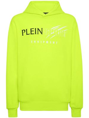 Plein Sport Scratch logo-print hoodie - Green