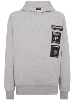 Plein Sport Scratch logo-print hoodie - Grey