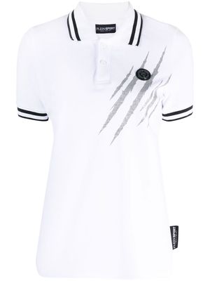 Plein Sport scratch short-sleeve polo shirt - White